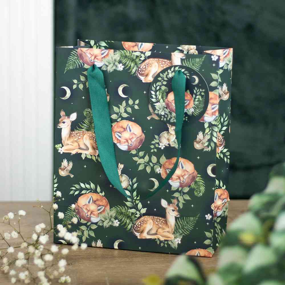 Something Different - 23cm Fawn and Friends Forest Print Geschenktasche - Mehrfarben